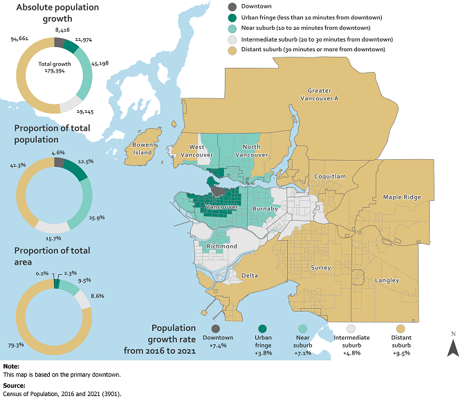 Thumbnail for map 3: Distant suburb makes up more than half of Vancouver census metropolitan area