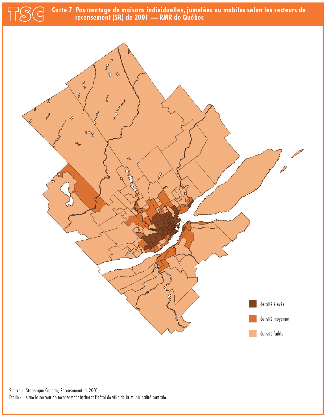 Carte 7 Pourcentage De Maisons Individuelles Jumelees Ou Mobiles Selon Les Secteurs De Recensement Sr De