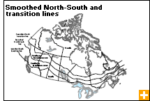 Map: Smoothed North-South and transition lines