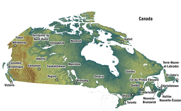 Carte 16.1 Carte du Canada