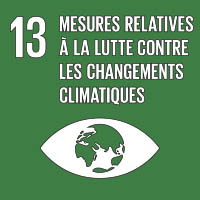 Logo : Objectif 13, mesures relatives à la lutte contre les changements climatiques