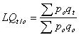 Équation 2 - Indice de quantité de Laspeyres à base fixe