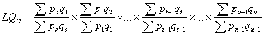 Equation 4 - Laspeyres quantity index, chained