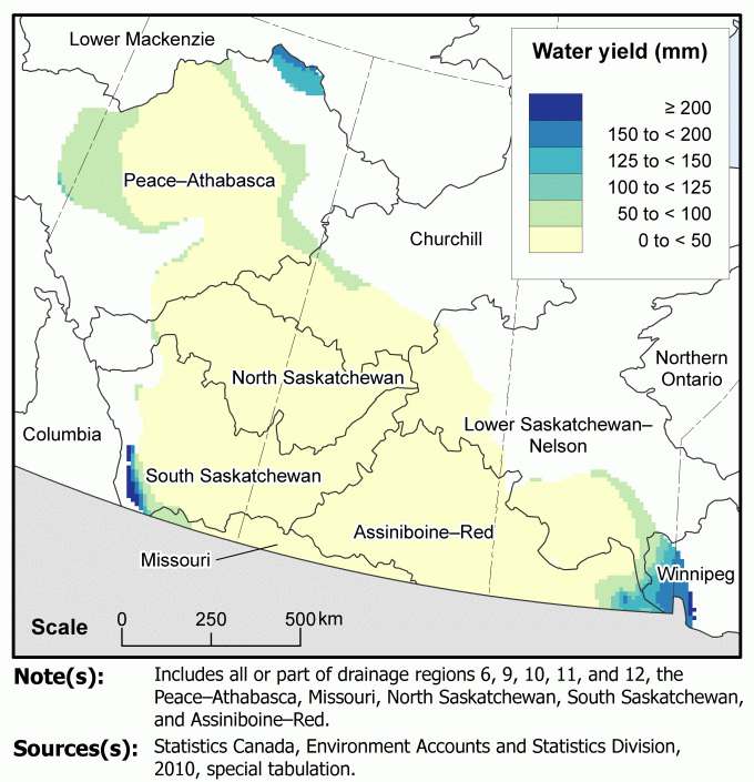 Annual water yield in the Canadian Prairies, drought of&nbsp;2002