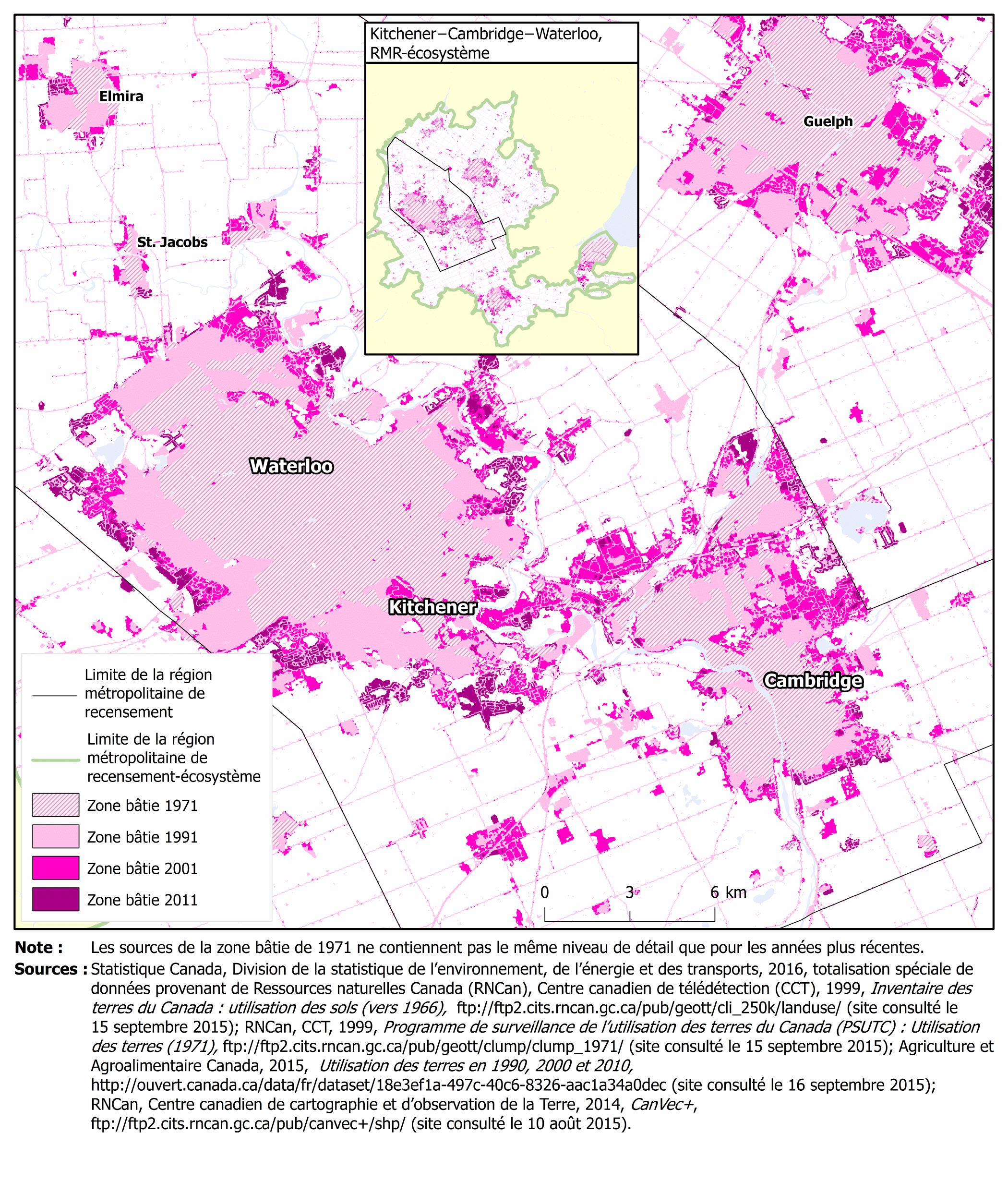 Carte 3.12 Kitchener&ndash;Cambridge&ndash;Waterloo