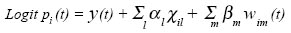 The intensity logistic (or logit) function takes the following general form