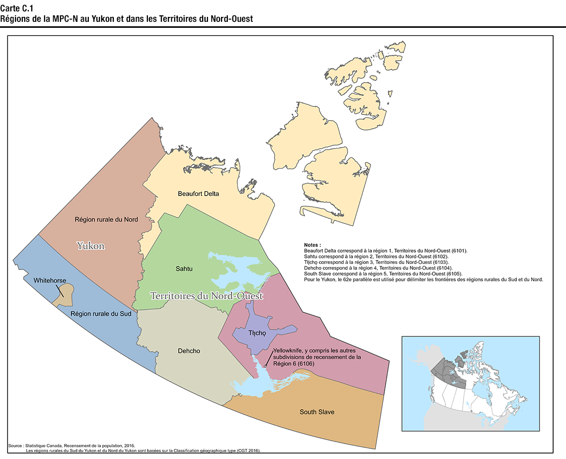 Carte C.1 Régions de
    la MPC-N au Yukon et dans les Territoires du Nord-Ouest