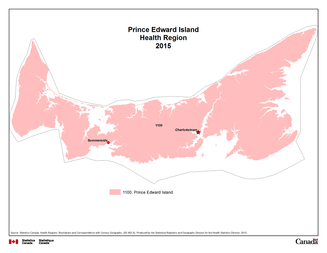 Map 2 Prince Edward Island Health Regions, 2015