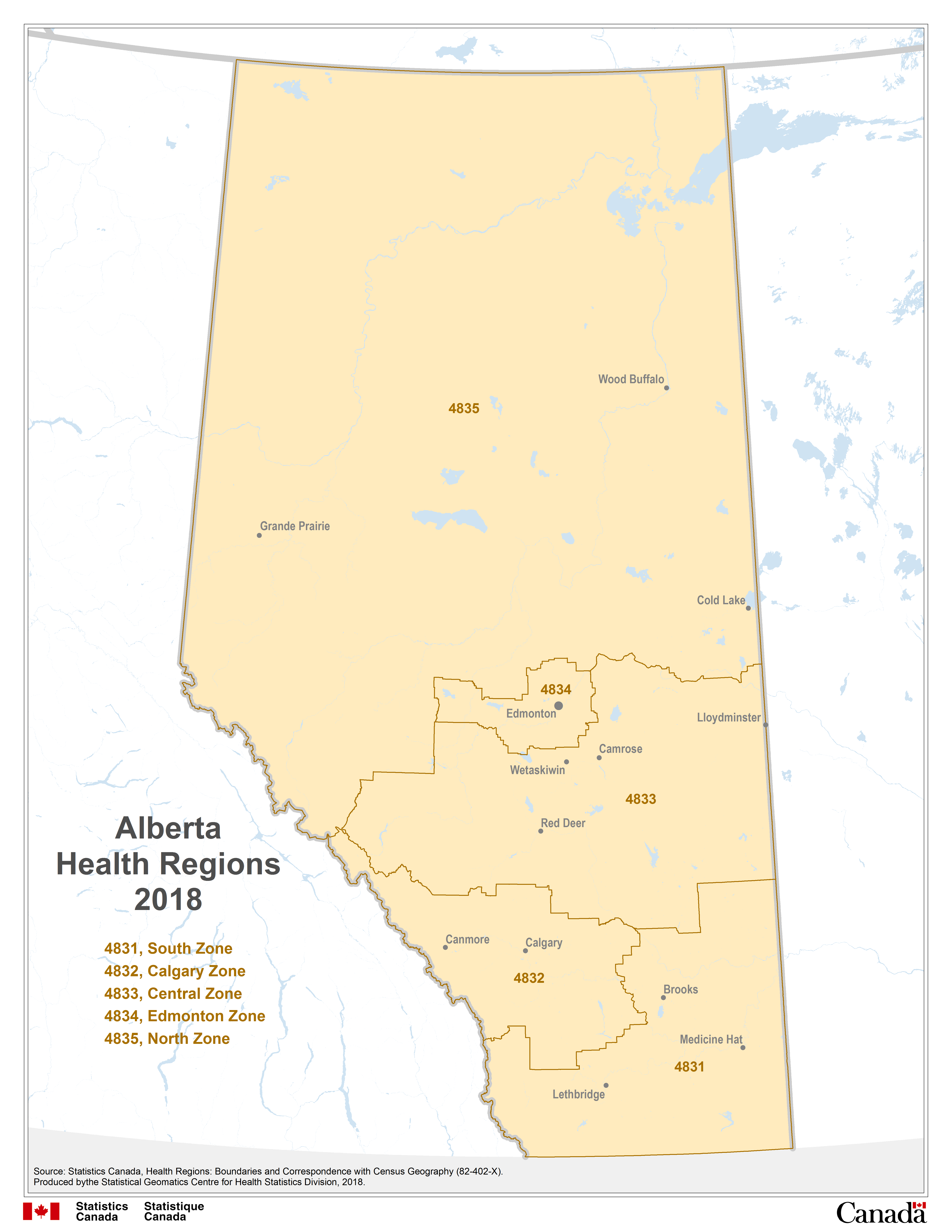 Map 11 Alberta Health Regions, 2018