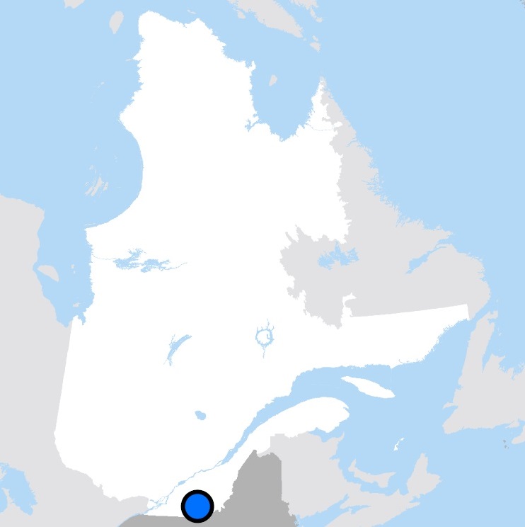 Carte montrant l’emplacement de Sherbrooke (Québec)