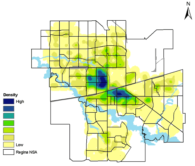 Savanna Style Location Map of Regina, highlighted country