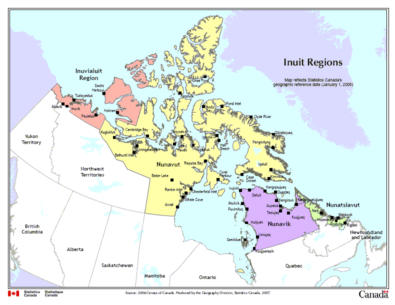 Map of the Canadian Arctic