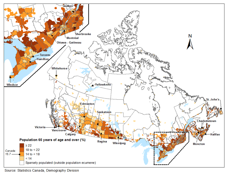 Canadian Population Distribution Map Section 4 Maps