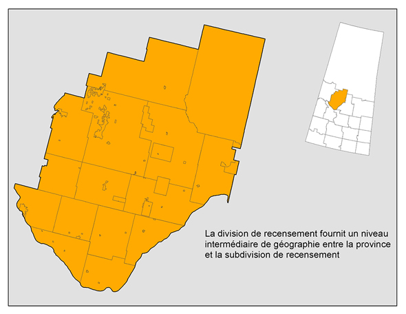Carte - La division de recensement fournit un niveau intermédiaire de géographie entre la province et la subdivision de recensement.