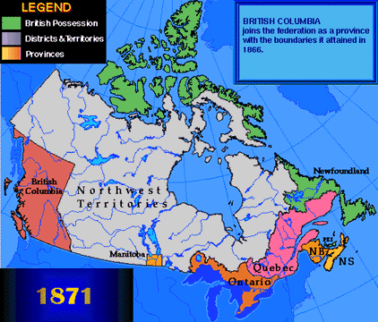 Map of Canada 1871