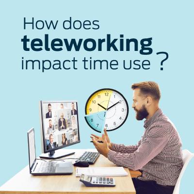 How does teleworking impact time use?