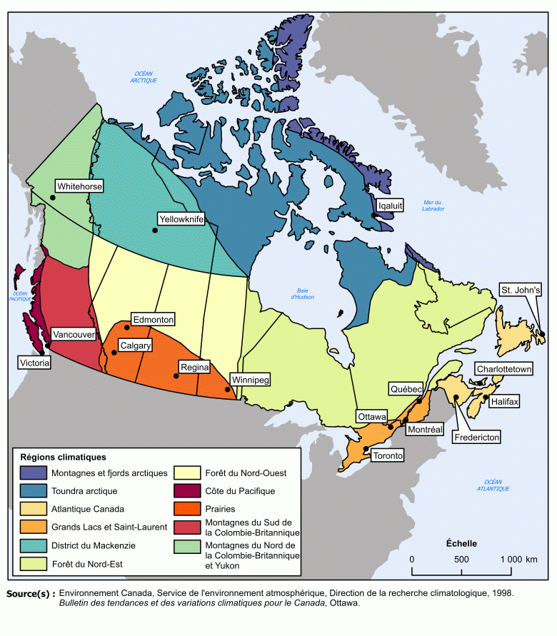 Régions climatiques du Canada