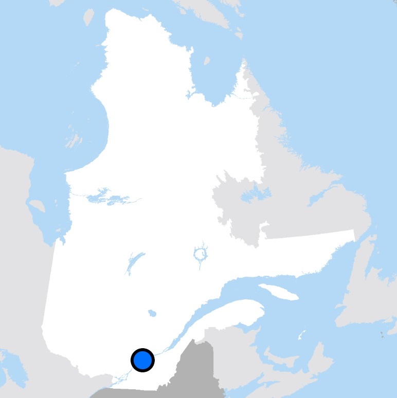 Map showing the location of Trois-Rivières, Quebec